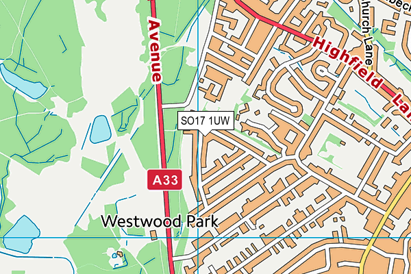 SO17 1UW map - OS VectorMap District (Ordnance Survey) SO17 1UW map - OS VectorMap District (Ordnance Survey)
