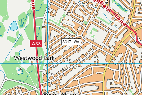 SO17 1WA map - OS VectorMap District (Ordnance Survey)