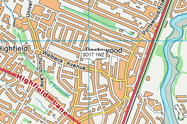 SO17 1WZ map - OS VectorMap District (Ordnance Survey)