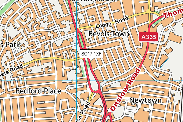 SO17 1XF map - OS VectorMap District (Ordnance Survey) SO17 1XF map - OS VectorMap District (Ordnance Survey)