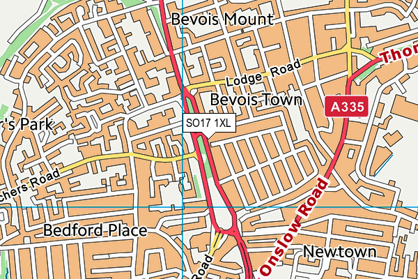 SO17 1XL map - OS VectorMap District (Ordnance Survey) SO17 1XL map - OS VectorMap District (Ordnance Survey)