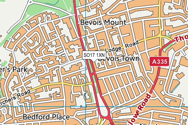 SO17 1XN map - OS VectorMap District (Ordnance Survey)