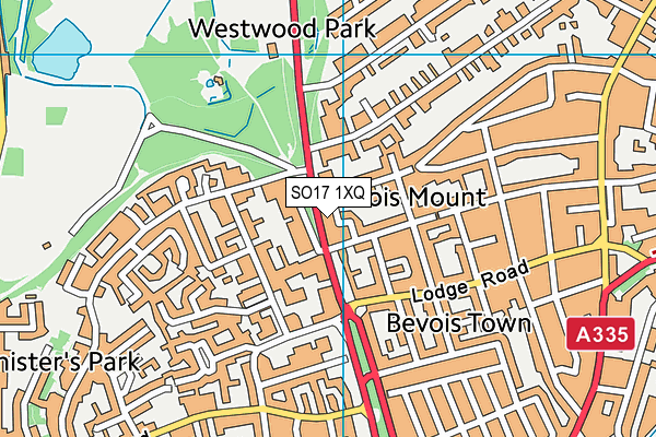 SO17 1XQ map - OS VectorMap District (Ordnance Survey) SO17 1XQ map - OS VectorMap District (Ordnance Survey)