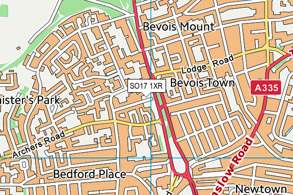 SO17 1XR map - OS VectorMap District (Ordnance Survey) SO17 1XR map - OS VectorMap District (Ordnance Survey)