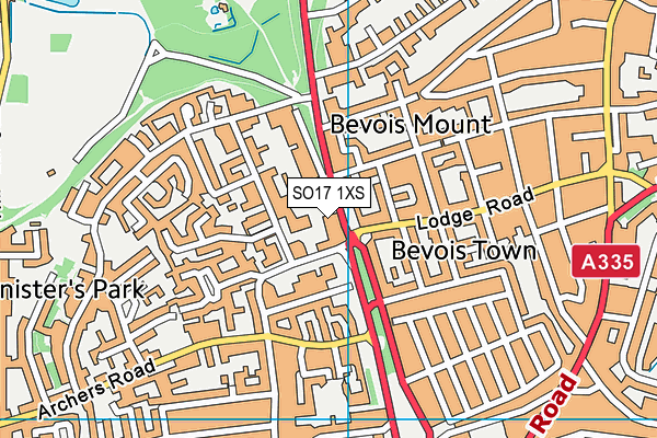 SO17 1XS map - OS VectorMap District (Ordnance Survey)