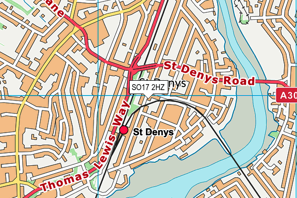 SO17 2HZ map - OS VectorMap District (Ordnance Survey) SO17 2HZ map - OS VectorMap District (Ordnance Survey)