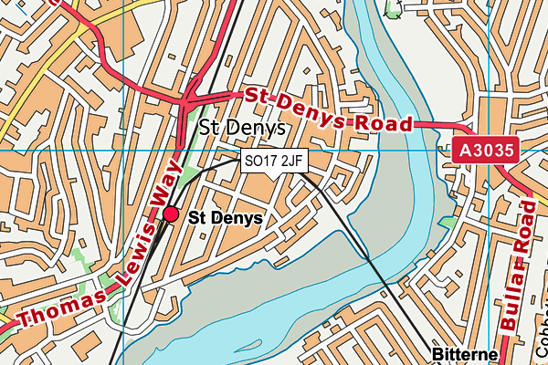 SO17 2JF map - OS VectorMap District (Ordnance Survey) SO17 2JF map - OS VectorMap District (Ordnance Survey)