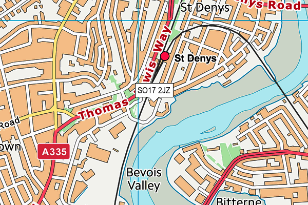 SO17 2JZ map - OS VectorMap District (Ordnance Survey) SO17 2JZ map - OS VectorMap District (Ordnance Survey)