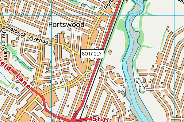 SO17 2LY map - OS VectorMap District (Ordnance Survey) SO17 2LY map - OS VectorMap District (Ordnance Survey)