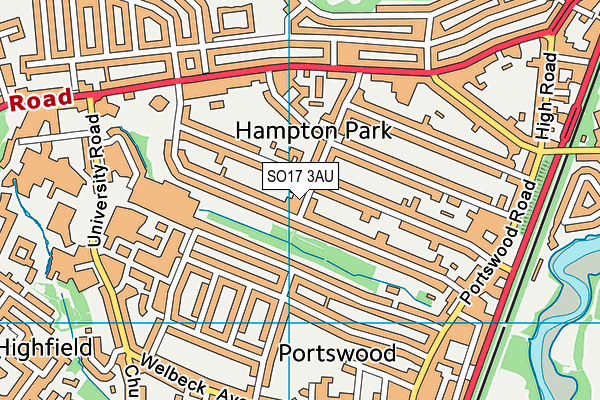 SO17 3AU map - OS VectorMap District (Ordnance Survey) SO17 3AU map - OS VectorMap District (Ordnance Survey)