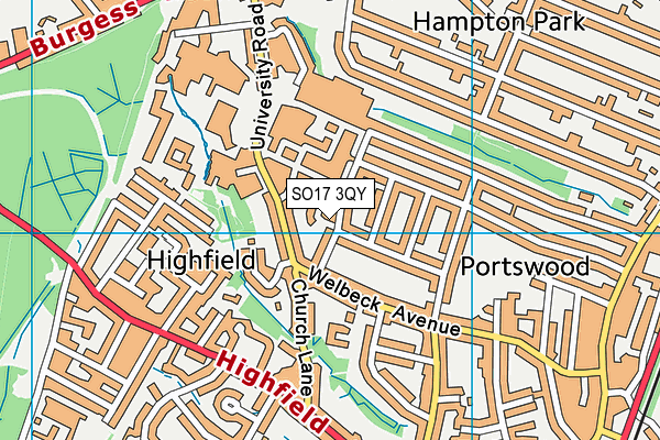 SO17 3QY map - OS VectorMap District (Ordnance Survey) SO17 3QY map - OS VectorMap District (Ordnance Survey)