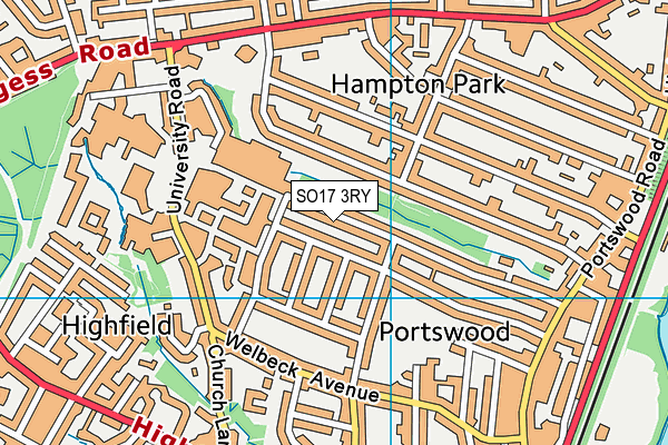 SO17 3RY map - OS VectorMap District (Ordnance Survey) SO17 3RY map - OS VectorMap District (Ordnance Survey)
