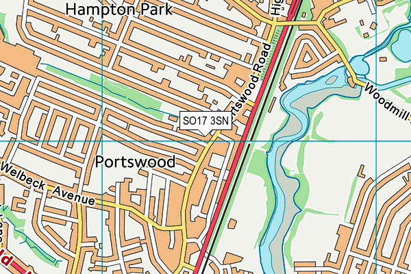 SO17 3SN map - OS VectorMap District (Ordnance Survey) SO17 3SN map - OS VectorMap District (Ordnance Survey)
