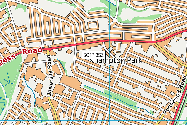 SO17 3SZ map - OS VectorMap District (Ordnance Survey) SO17 3SZ map - OS VectorMap District (Ordnance Survey)