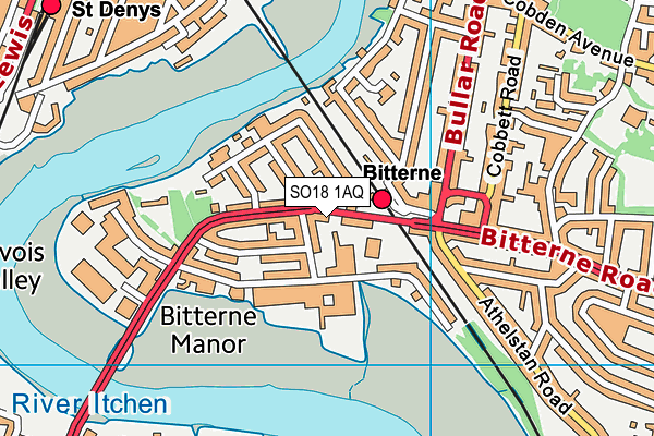 SO18 1AQ map - OS VectorMap District (Ordnance Survey) SO18 1AQ map - OS VectorMap District (Ordnance Survey)