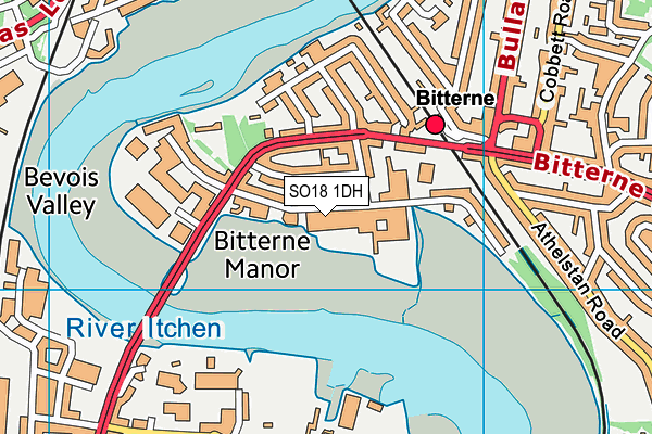 SO18 1DH map - OS VectorMap District (Ordnance Survey) SO18 1DH map - OS VectorMap District (Ordnance Survey)