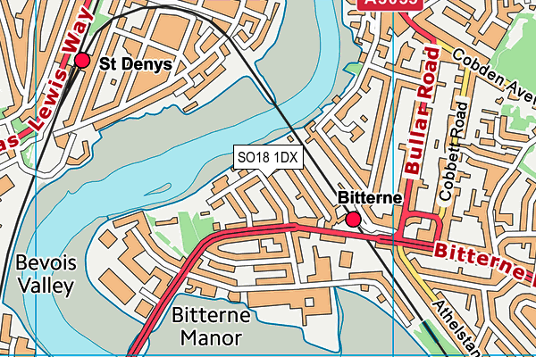 SO18 1DX map - OS VectorMap District (Ordnance Survey) SO18 1DX map - OS VectorMap District (Ordnance Survey)