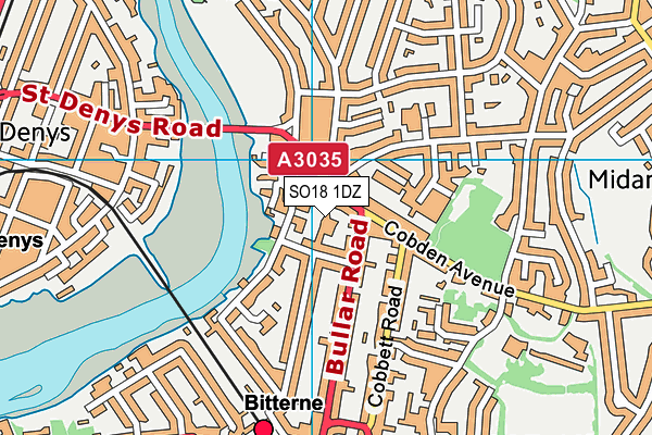 SO18 1DZ map - OS VectorMap District (Ordnance Survey) SO18 1DZ map - OS VectorMap District (Ordnance Survey)