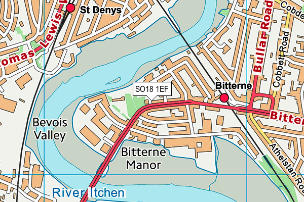 SO18 1EF map - OS VectorMap District (Ordnance Survey) SO18 1EF map - OS VectorMap District (Ordnance Survey)