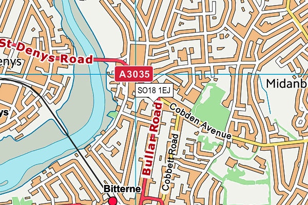 SO18 1EJ map - OS VectorMap District (Ordnance Survey) SO18 1EJ map - OS VectorMap District (Ordnance Survey)