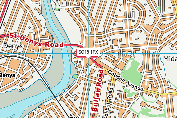 SO18 1FX map - OS VectorMap District (Ordnance Survey) SO18 1FX map - OS VectorMap District (Ordnance Survey)