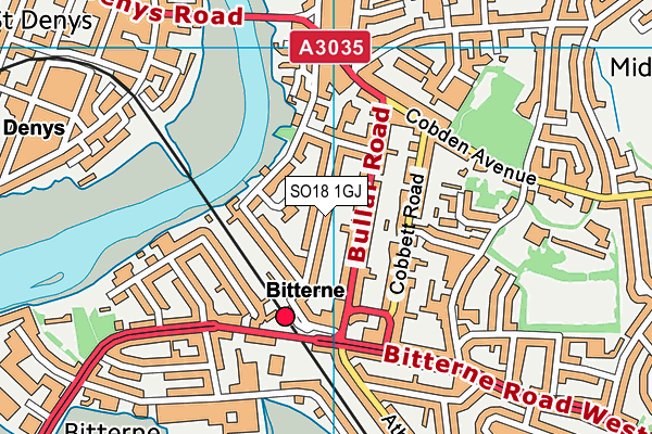 SO18 1GJ map - OS VectorMap District (Ordnance Survey)