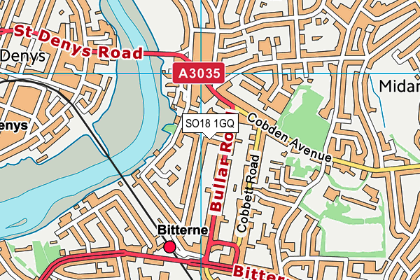 SO18 1GQ map - OS VectorMap District (Ordnance Survey) SO18 1GQ map - OS VectorMap District (Ordnance Survey)