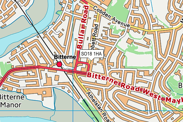 SO18 1HA map - OS VectorMap District (Ordnance Survey) SO18 1HA map - OS VectorMap District (Ordnance Survey)