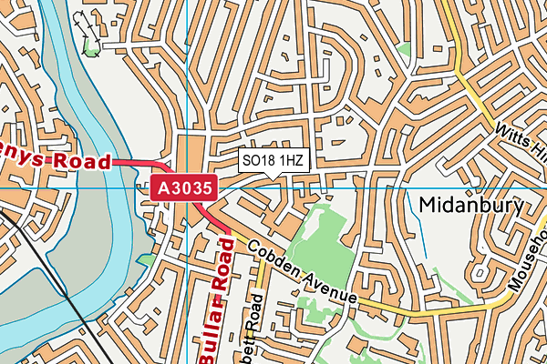 SO18 1HZ map - OS VectorMap District (Ordnance Survey) SO18 1HZ map - OS VectorMap District (Ordnance Survey)