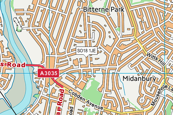 SO18 1JE map - OS VectorMap District (Ordnance Survey) SO18 1JE map - OS VectorMap District (Ordnance Survey)
