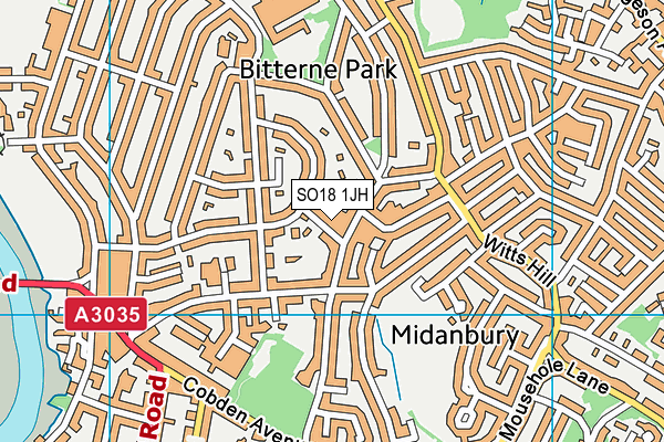 SO18 1JH map - OS VectorMap District (Ordnance Survey) SO18 1JH map - OS VectorMap District (Ordnance Survey)