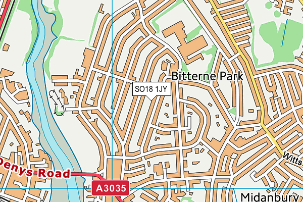 SO18 1JY map - OS VectorMap District (Ordnance Survey) SO18 1JY map - OS VectorMap District (Ordnance Survey)
