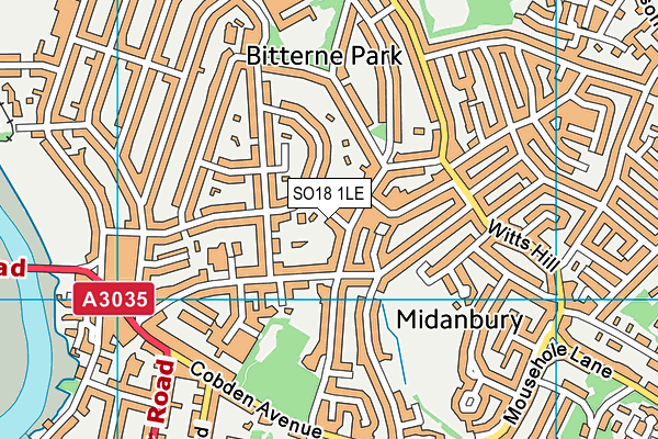 SO18 1LE map - OS VectorMap District (Ordnance Survey) SO18 1LE map - OS VectorMap District (Ordnance Survey)