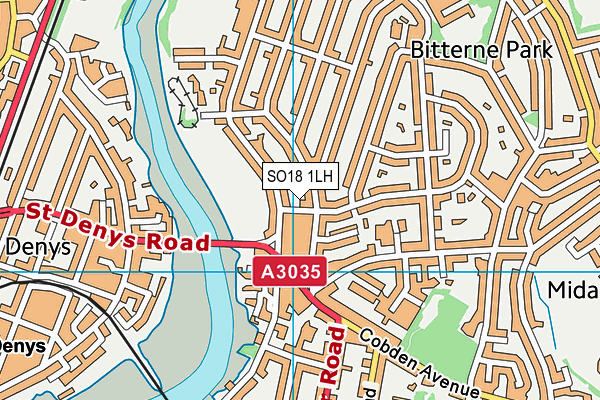 SO18 1LH map - OS VectorMap District (Ordnance Survey) SO18 1LH map - OS VectorMap District (Ordnance Survey)