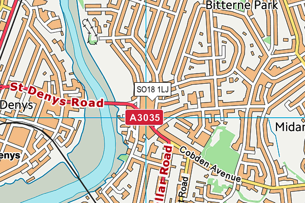 SO18 1LJ map - OS VectorMap District (Ordnance Survey) SO18 1LJ map - OS VectorMap District (Ordnance Survey)
