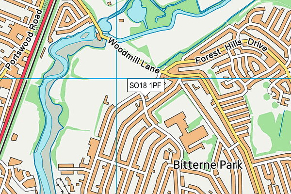 SO18 1PF map - OS VectorMap District (Ordnance Survey) SO18 1PF map - OS VectorMap District (Ordnance Survey)