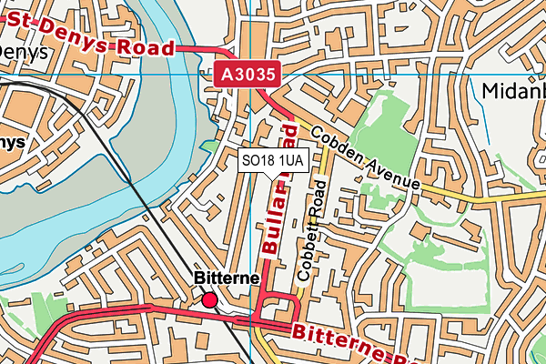 SO18 1UA map - OS VectorMap District (Ordnance Survey)