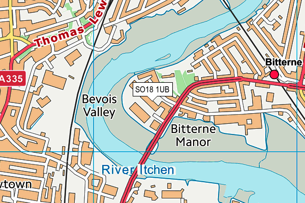 SO18 1UB map - OS VectorMap District (Ordnance Survey) SO18 1UB map - OS VectorMap District (Ordnance Survey)