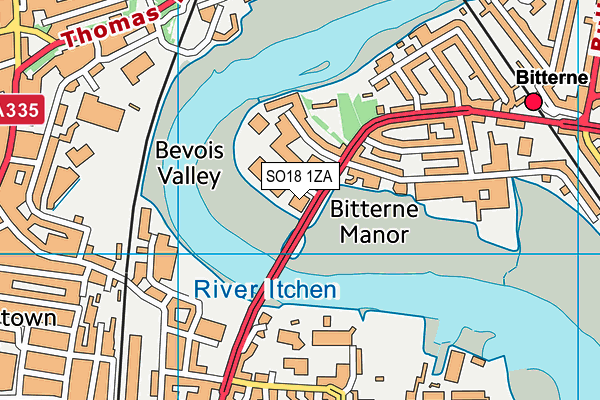 SO18 1ZA map - OS VectorMap District (Ordnance Survey) SO18 1ZA map - OS VectorMap District (Ordnance Survey)