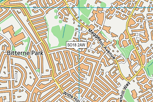 SO18 2AW map - OS VectorMap District (Ordnance Survey) SO18 2AW map - OS VectorMap District (Ordnance Survey)