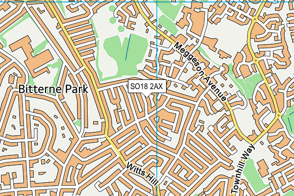 SO18 2AX map - OS VectorMap District (Ordnance Survey) SO18 2AX map - OS VectorMap District (Ordnance Survey)