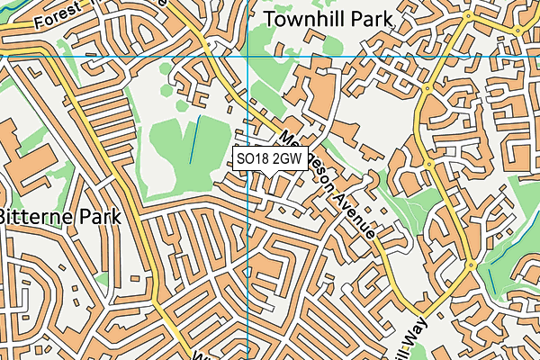 SO18 2GW map - OS VectorMap District (Ordnance Survey)