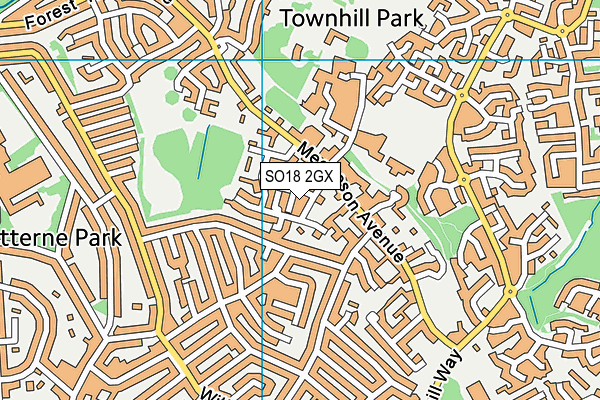 SO18 2GX map - OS VectorMap District (Ordnance Survey)