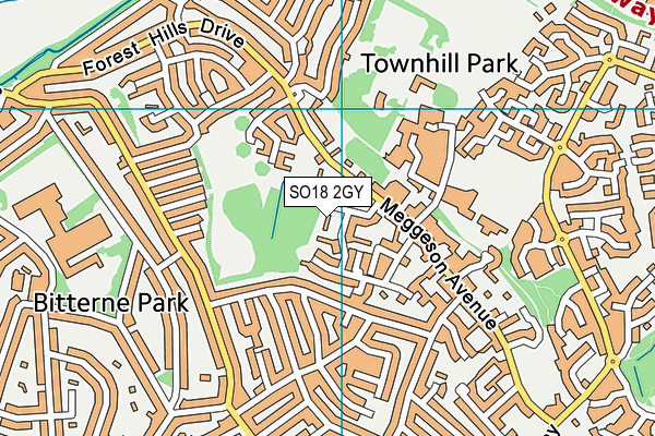SO18 2GY map - OS VectorMap District (Ordnance Survey) SO18 2GY map - OS VectorMap District (Ordnance Survey)