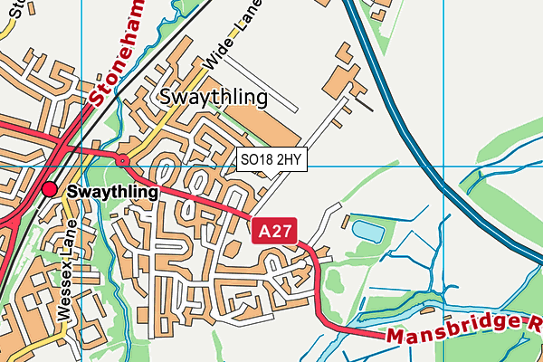 SO18 2HY map - OS VectorMap District (Ordnance Survey) SO18 2HY map - OS VectorMap District (Ordnance Survey)