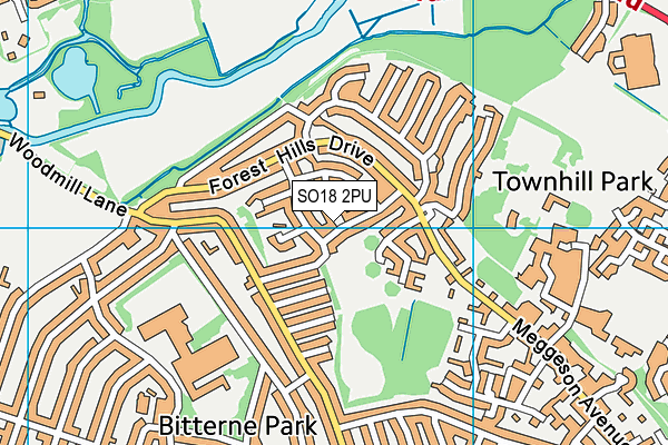 SO18 2PU map - OS VectorMap District (Ordnance Survey) SO18 2PU map - OS VectorMap District (Ordnance Survey)