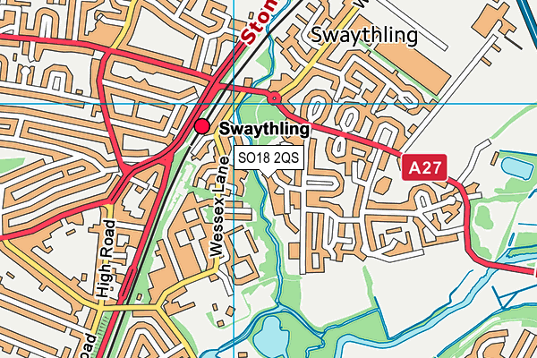 SO18 2QS map - OS VectorMap District (Ordnance Survey) SO18 2QS map - OS VectorMap District (Ordnance Survey)