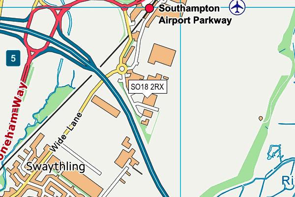 SO18 2RX map - OS VectorMap District (Ordnance Survey)