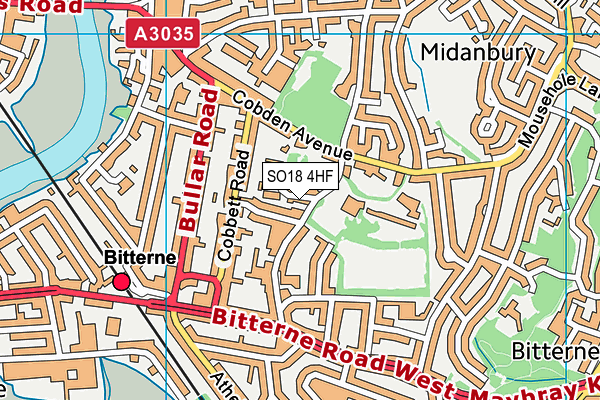 SO18 4HF map - OS VectorMap District (Ordnance Survey) SO18 4HF map - OS VectorMap District (Ordnance Survey)