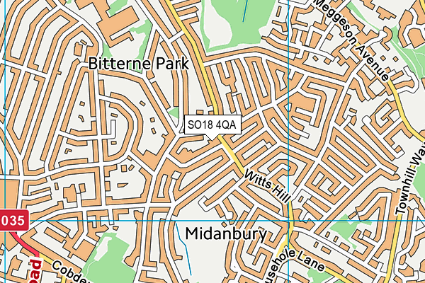SO18 4QA map - OS VectorMap District (Ordnance Survey) SO18 4QA map - OS VectorMap District (Ordnance Survey)